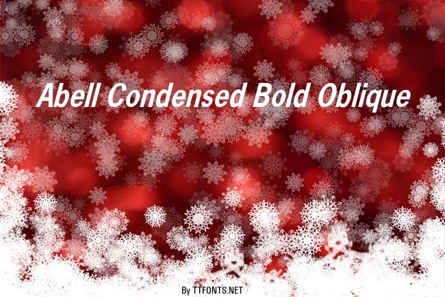 Abell Condensed Bold Oblique example